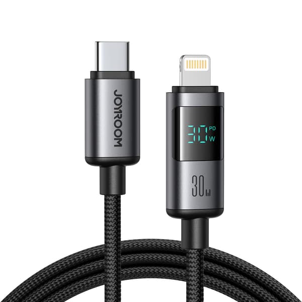 USB-C Skærmkabel - iPhone Lightning 30W 1,2m - Sort