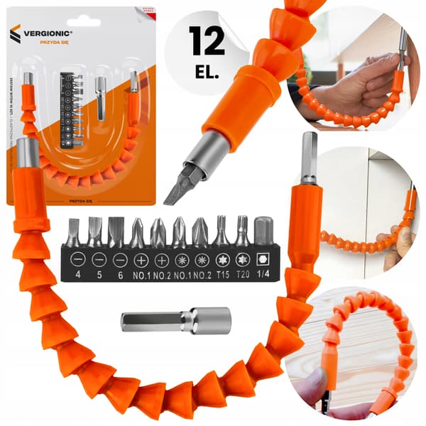 Bitssats 10 delar + flexibel förlängning 30 cm