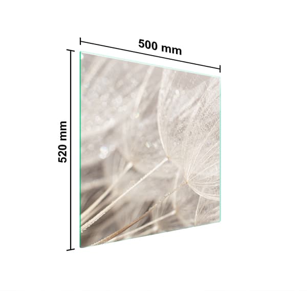 GLASSKYDDSPLÅT FÖR SPIS 50x52 BLOMMA