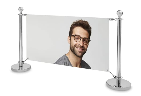 Krom reklambannerbarriär för cafeterian