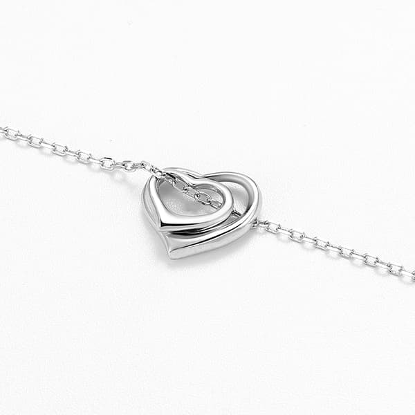 Collar de cadena de corazón de plata S925
