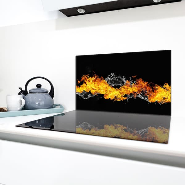 Skyddsplatta i glas för kamin 90x52 Fire