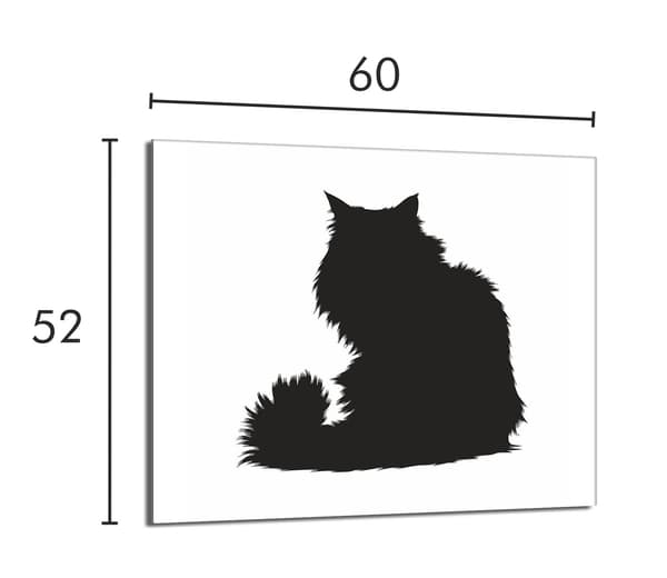 Lasinen suojalevy liedelle 60x52 Cat