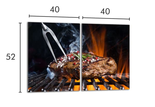 Lasinen suojalevy liedelle 2x40x52 grilli