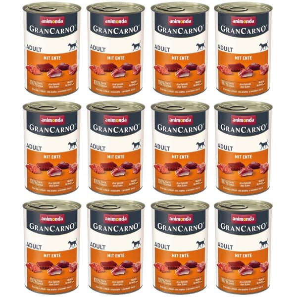 Animonda GranCarno vådfoder til voksne hunde med and 12x800g