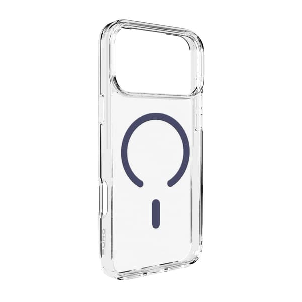 iPhone 17 Pro Max Lite Mag MagSafe-etui - Gennemsigtig blå ring