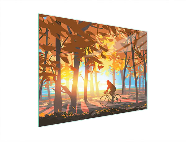 SKÄRBRÄDA I GLAS 40x30 SKOG