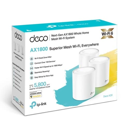 TP-Link DECO X20 (3-pack) AX1800 Mesh Wi-Fi 6-system för hela hemmet