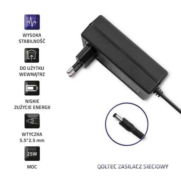 Qoltec nätadapter 25W | 5V | 5A | 5,5*2,5