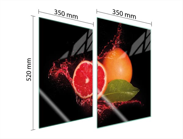 GLASSKYDDSPLATTA FÖR KÖK 2x35x52 GRAPEFRUKT