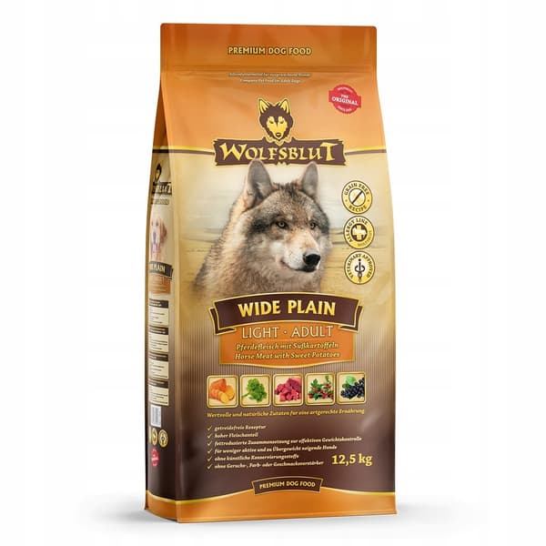 Torrfoder för hund WOLFSBLUT Wide Plain Light Adult 12,5kg