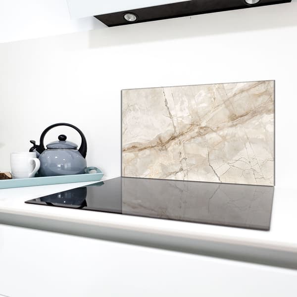 Glasskydd för spishäll 90x52 Marmor