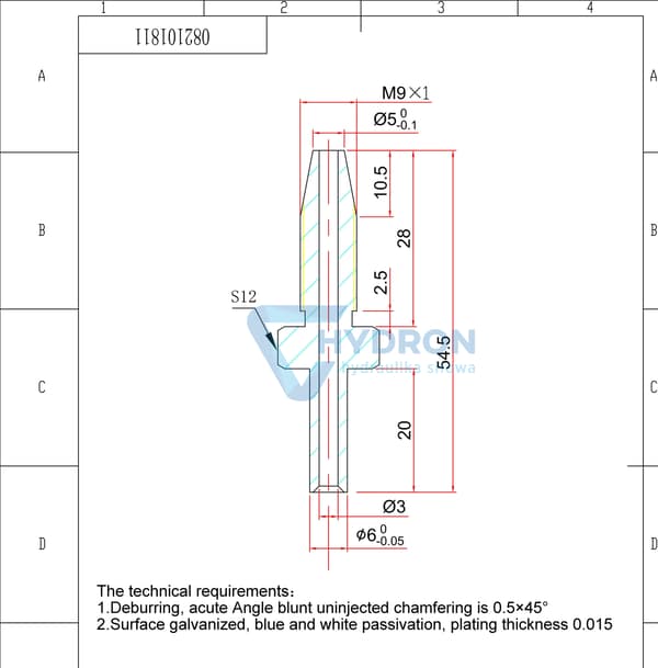 Endehætte til 6 mm rør til 11,3 mm slange.