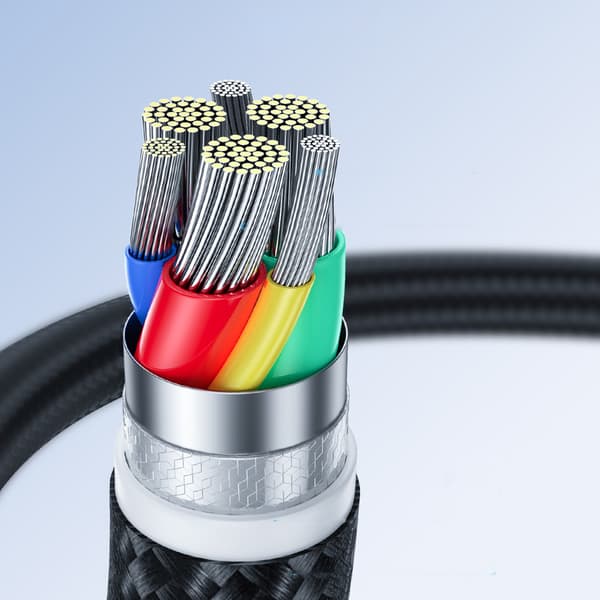 USB-C 60W Punottu Kaapeli 0.25m - Musta