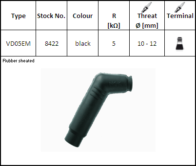 NGK Tændrør VD05EM (kode 8422) YBX