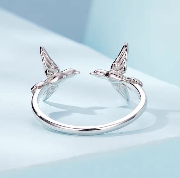 Kingfisher Silverring Justerbar Ring 925 Silver