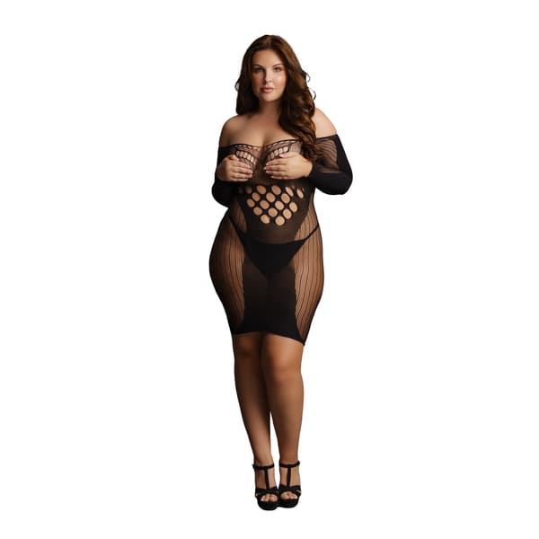 Le désir langærmet minikjole plus size
