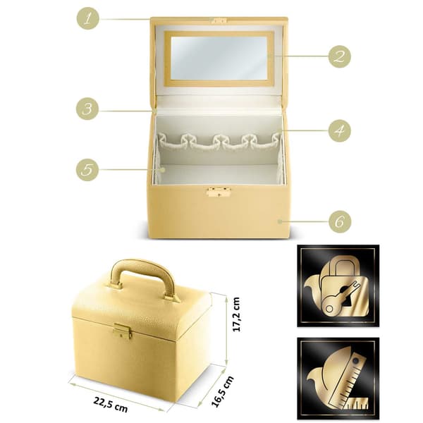 Massido MS-706 kosmetiketui, guld