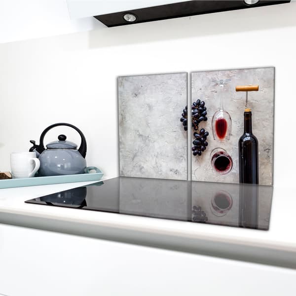 Lasinen suojalevy liedelle 2x40x52 Wine