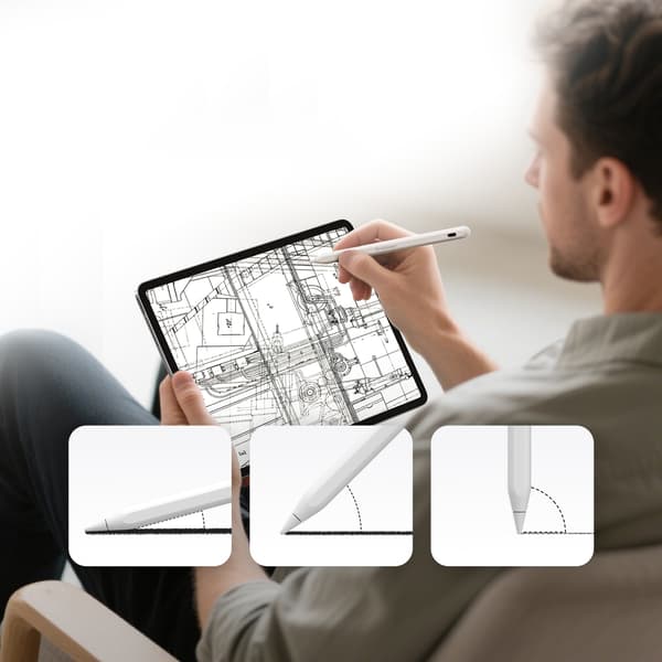 WRA-08 stylus för Apple iPad 2018-2025 USB-C - vit