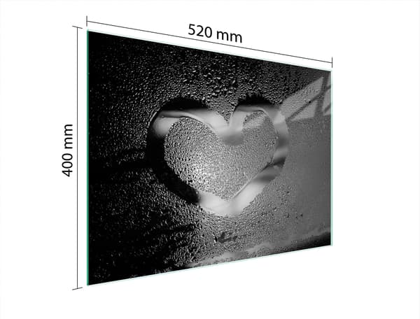 GLAS SKÄRBRÄDA 52x40 HJÄRTA