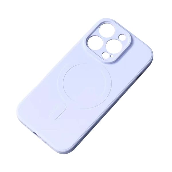 iPhone 16e silikone-etui med MagSafe – lyseblå