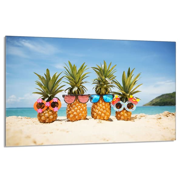 Lasinen liesisuoja 80x52 Pineapple