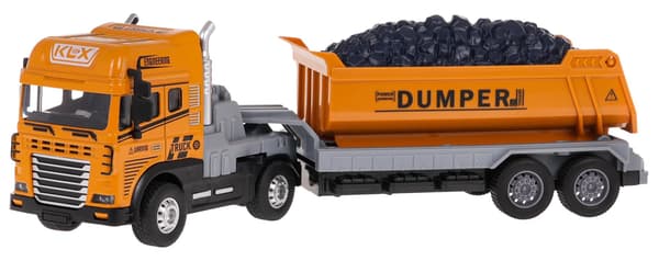 Entreprenørkøretøj med dumper og lys