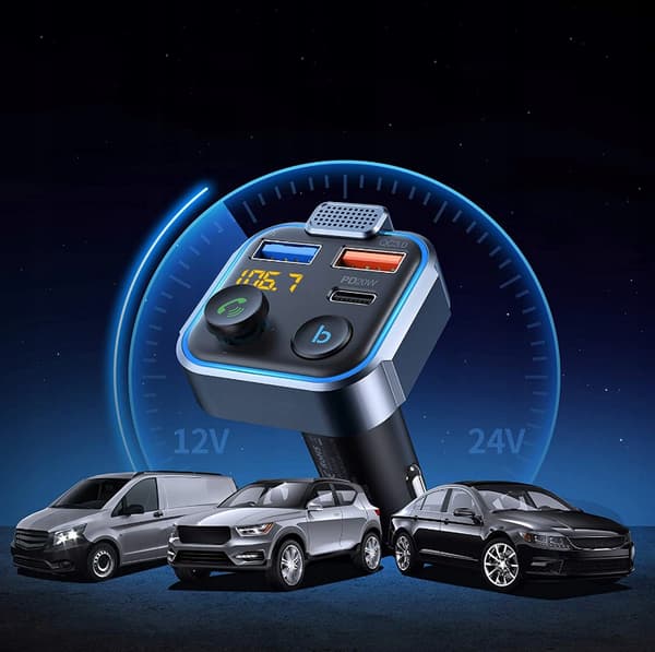 FM-SENDER BLUETOOTH QC USB PD HURTIGOPLADER
