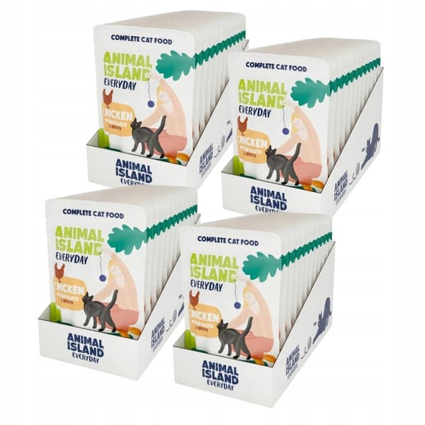 Våtfoder för katter ANIMAL ISLAND Kycklingfilé 48x85g