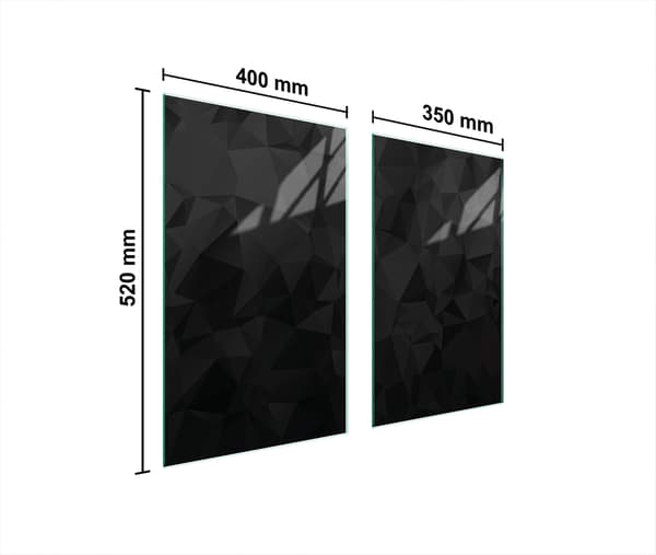 GLASBESKYTTELSESPLADE TIL KOMFUR 75x52 SORT