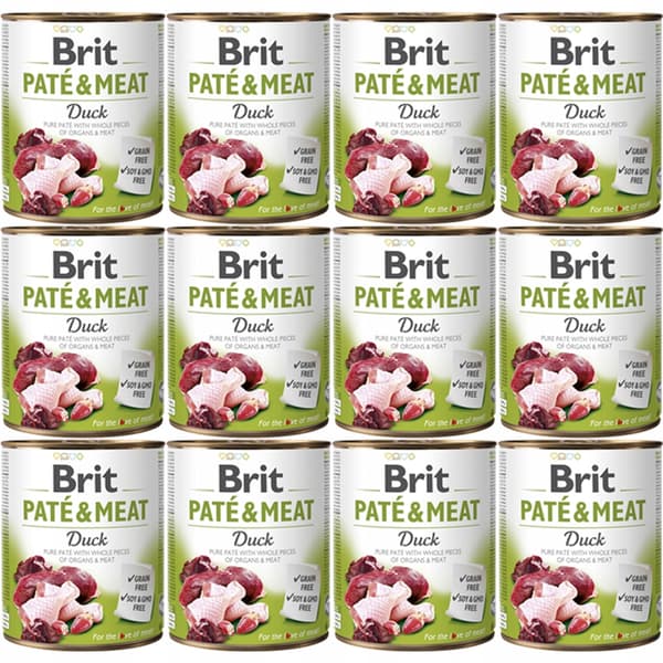 BRIT Paté & Meat Duck - våtfoder för hundar - 12x800g