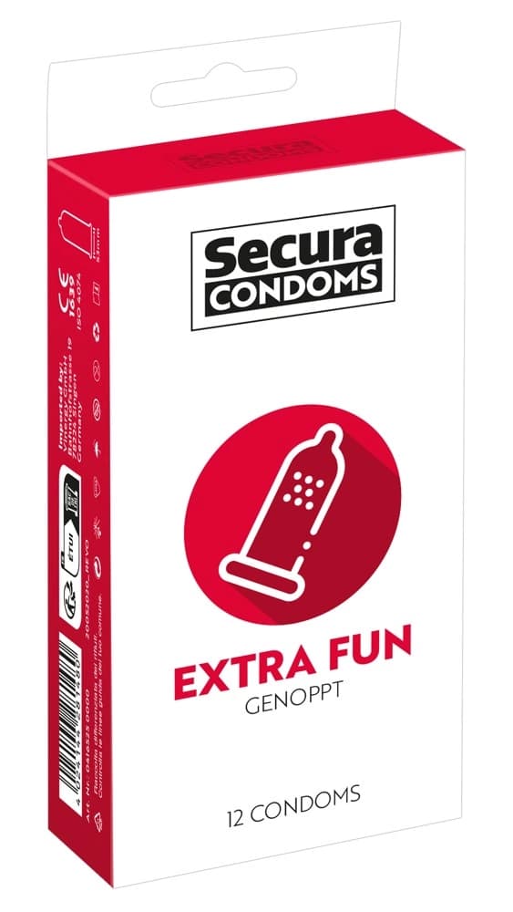 Secura Extra Fun Kondomer med Stimulerande Prickar 12-pack