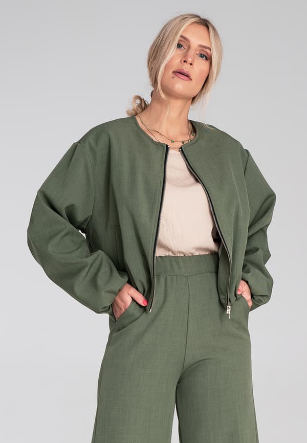 Elegant dambomberjacke grøn størrelse S/M