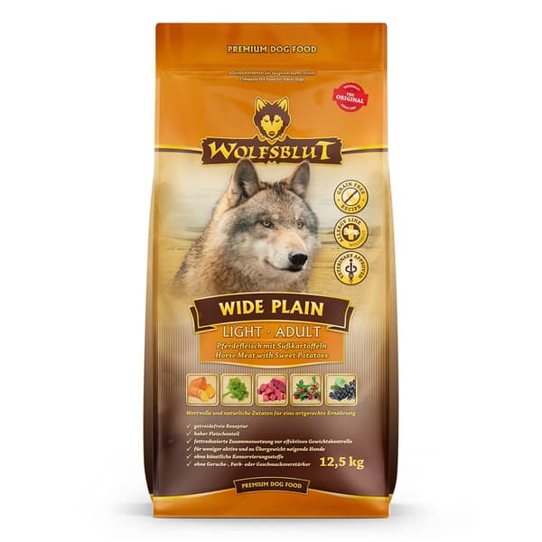 Tørfoder til hund WOLFSBLUT Wide Plain Light Adult 12,5kg