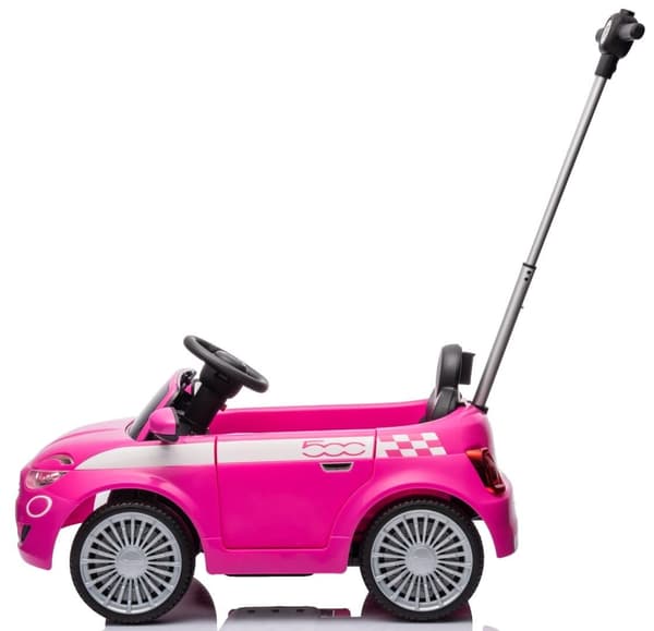 Ajoneuvon työntölaite Fiat 500 Guide Car lapsille, ääni vaaleanpunainen