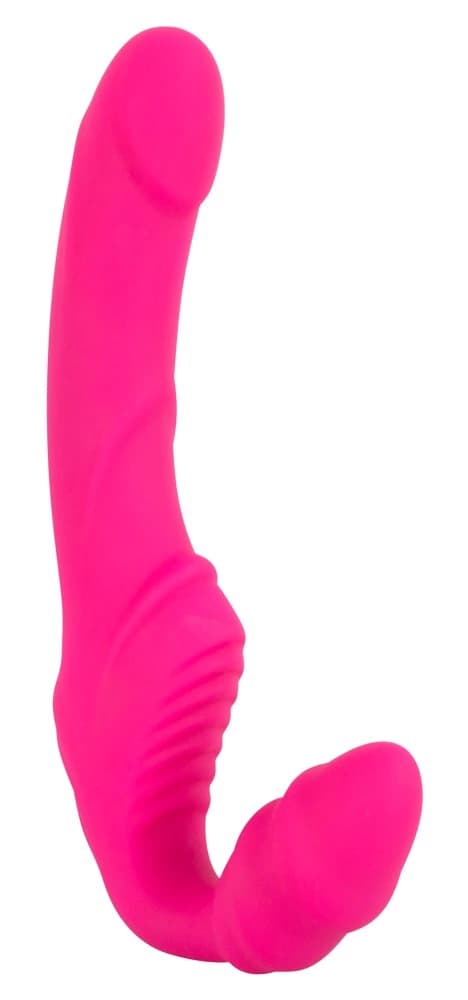 Stropløs StrapOn Vibrator Til Vilde Lege Med 2 Ender Pink