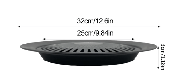 Grill grilltilbehør TIL campingkomfur 32 CM sort dobbelt NON-stick