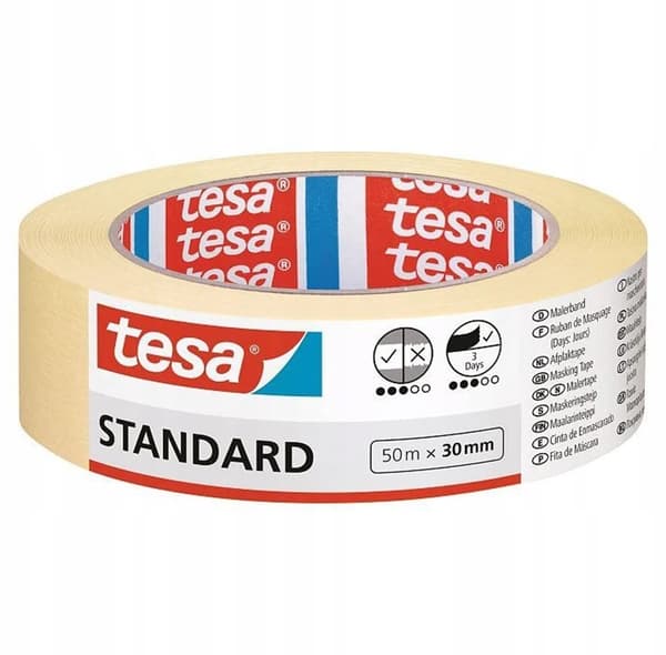 Tesa Standard maskeringstejp 50m x 30mm