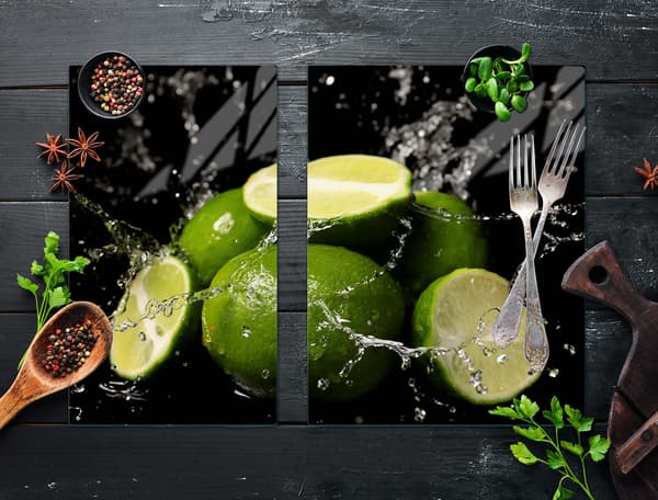 GLASSKYDDSPLÅT FÖR SPIS 70x52 LIME
