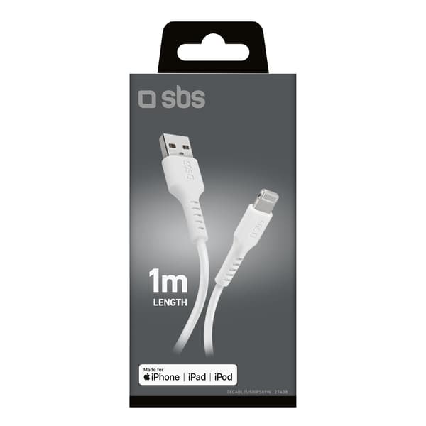 USB-A iPhone Lightning -kaapeli - valkoinen
