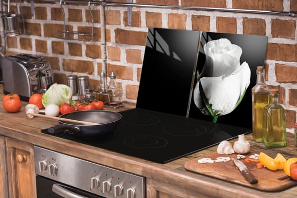 GLASSKYDDSPLÅT FÖR SPIS 90x52 ROSE