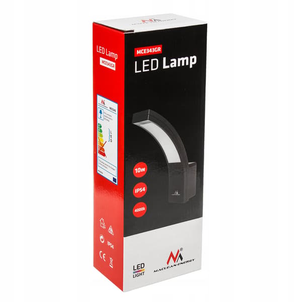 Maclean MCE343 GR LED-seinävalaisin ulkojulkisivuihin