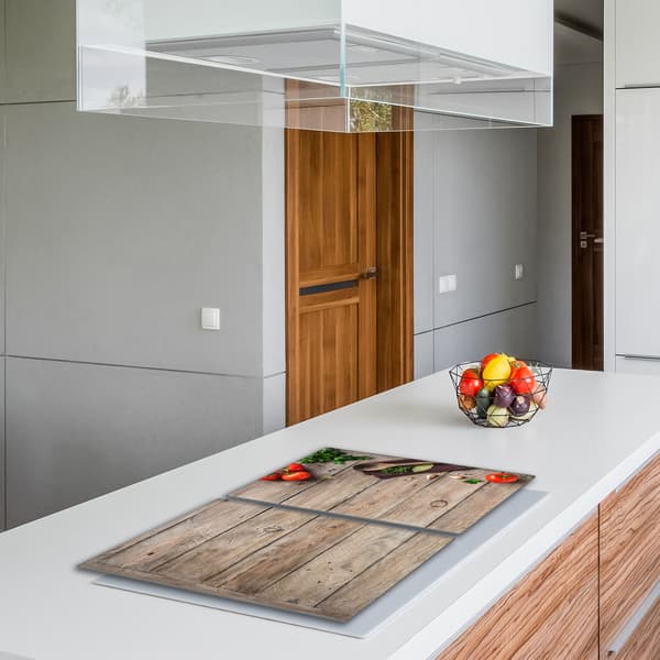 Glasbeskyttelsesplade til komfur 2x40x52 Træ