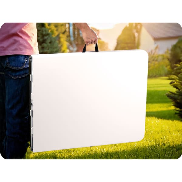 Hopfällbart trädgårdsbord 180 cm Plonos vitt