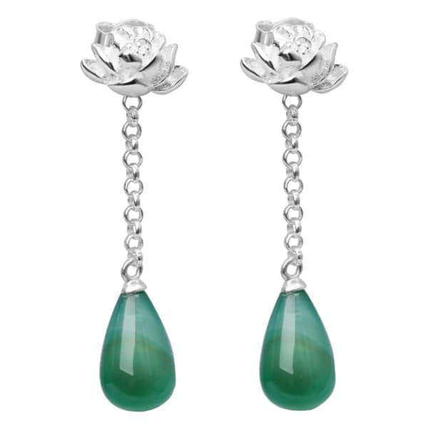 Pendientes de Plata Ágata Natural Plata 925