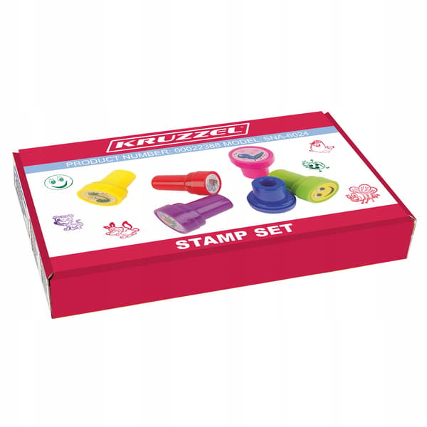 Stempler til børn, stempler, dyr, smileys, farverige sæt x 60