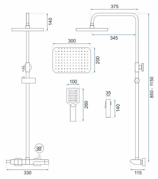 ROB BRUSESYSTEM SORT TERMOSTAT SKU REA-P6627
