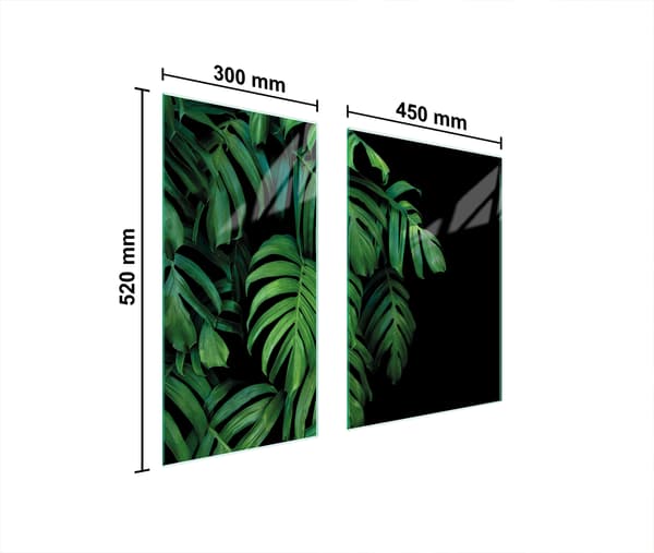 GLASBESKYTTELSESPLADE 75x52 MONSTERA