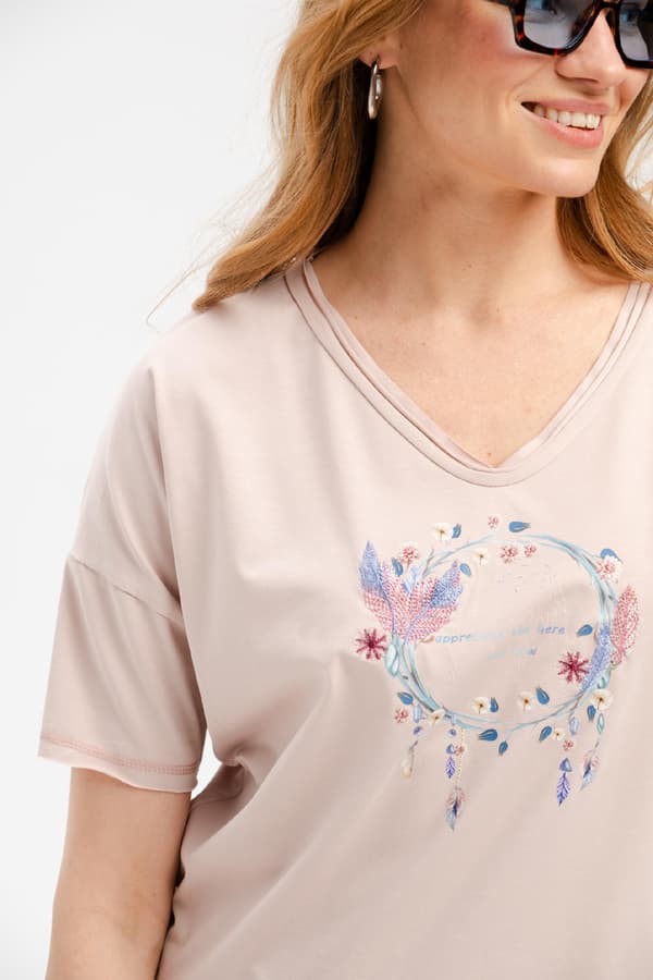Damebluse Elma Lys Beige 44/46